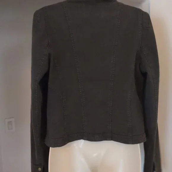 ANTHROPOLOGIE Structured Button Front Blazer Olive Green NWT Size 12 - Picture 11 of 16